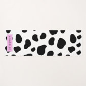 Tapis De Yoga Impression De Vache, Spots De Vache, Noir Et Blanc (Devant (Horizontal))