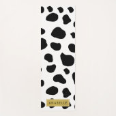 Tapis De Yoga Impression De Vache, Spots De Vache, Noir Et Blanc (Devant)