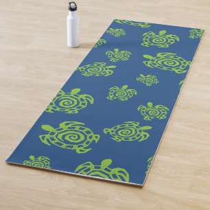 Tapis De Yoga Impression graphique verte et bleue de tortue