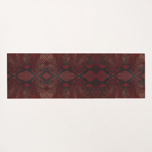 Tapis De Yoga Impression Python rouge et noir (Dos (Horizontal))