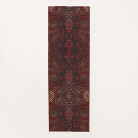 Tapis De Yoga Impression Python rouge et noir (Devant)