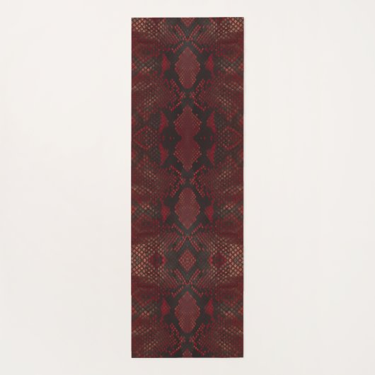 Tapis De Yoga Impression Python rouge et noir (Dos)