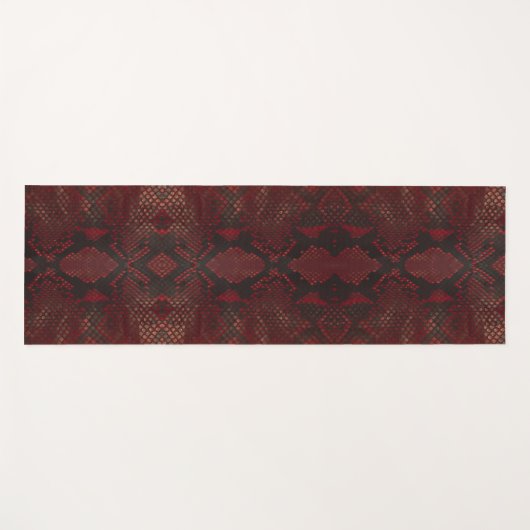 Tapis De Yoga Impression Python rouge et noir (Devant (Horizontal))
