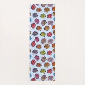 Tapis De Yoga Impression Rose pointillée, Modèle Floral Moderne (Dos)