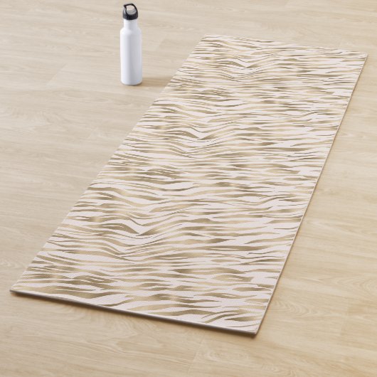 Tapis De Yoga Impression Zèbre Or (En situation)