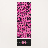 Tapis De Yoga Imprimé Animal Léopard Monogramme Rose (Devant)