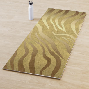 Tapis De Yoga Imprimé zèbre bronze doré Safari Jungle Glamour