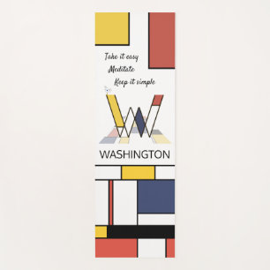 Tapis De Yoga Incredible Neoplasticism Art Monogram. Letter W