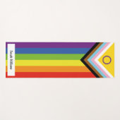 Tapis De Yoga Indicateur de fierté intersexe inclusif | Nom et m (Devant (Horizontal))