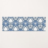 Tapis De Yoga Indigo Blue Shibori Tie Dye Abstrait (Devant (Horizontal))