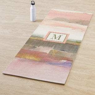 Tapis De Yoga Influence du monogramme de culture d'or de ligne