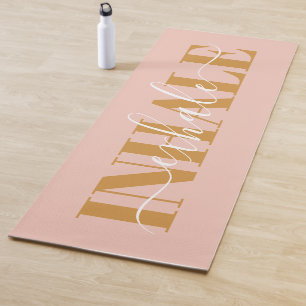 Tapis De Yoga Inhale exhale la citation moderne rose orangé
