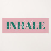 Tapis De Yoga Inhale exhale la citation moderne vert rose (Devant (Horizontal))