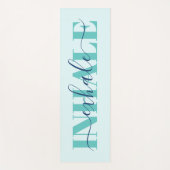 Tapis De Yoga Inhale exhale une citation bleu turquoise moderne (Devant)