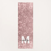 Tapis De Yoga Initiale de nom Paillettes Rose Gold Teinte Fémini (Devant)