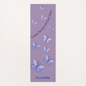 Tapis De Yoga Initiale & Nom Bleu Papillon Fsenterie Lavande (Devant)