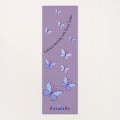 Tapis De Yoga Initiale & Nom Bleu Papillon Fsenterie Lavande (Dos)