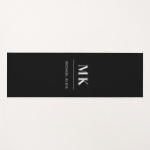 Tapis De Yoga Initiales de monogramme noir blanc nom (Devant (Horizontal))