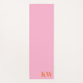 Tapis De Yoga Initiales de monogramme rose orange moderne person (Devant)