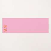 Tapis De Yoga Initiales du Monogramme rose moderne personnalisée (Devant (Horizontal))