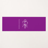 Tapis De Yoga Initiales monogramme nom violet (Devant (Horizontal))