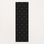 Tapis De Yoga Initiales monogramme or noir moderne élégant (Devant)