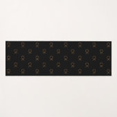 Tapis De Yoga Initiales monogramme or noir moderne élégant (Devant (Horizontal))