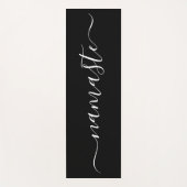 Tapis De Yoga Initiales Namaste Personnalisées Noir Blanc (Devant)