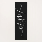 Tapis De Yoga Initiales Namaste Personnalisées Noir Blanc (Dos)