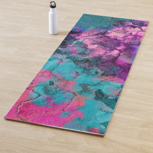 Tapis De Yoga Inky Watercolor Abstract (En situation)