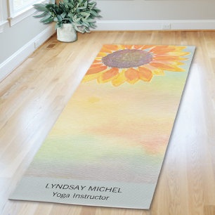 Tapis De Yoga Instructeur de Yoga de tournesol
