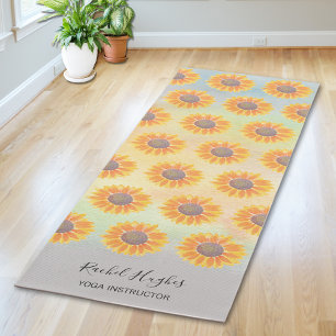 Tapis De Yoga Instructeur de Yoga de tournesol