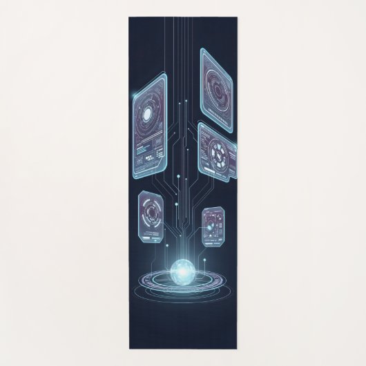 Tapis De Yoga Interface holographique Abstraite flottante (Devant)