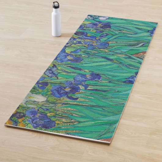 Tapis De Yoga Irises par Van Gogh Art Peinture (En situation)