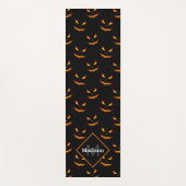 Tapis De Yoga Jack O'Lantern face Halloween motif Monogramme (Devant)