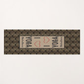 Tapis De Yoga J'aime YOGA script Gold Art Déco Motif Monogramme (Devant (Horizontal))