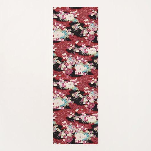 Tapis De Yoga Japonais KIMONO Textile, Floret Motif (Devant)