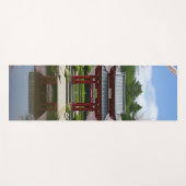 Tapis De Yoga Japonais Sakura Cherry Blossom Garden Shrine Pond (Devant (Horizontal))