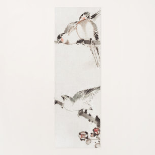 TAPIS DE YOGA JAPONAIS WOODBLOG IMPRIMER OISEAUX SUR BRANCHE YOG