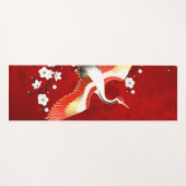 Tapis De Yoga Japonaise Grue Blanc Cerisier Fleur Rouge (Devant (Horizontal))