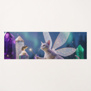 Tapis De Yoga Jardin de fées de souris et de chats en cristal