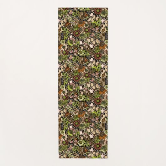 Tapis De Yoga Jardin Fleur sauvage vert (Devant)