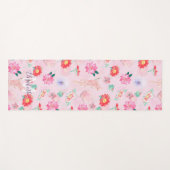 Tapis De Yoga Jardin rose moderne Floral (Devant (Horizontal))