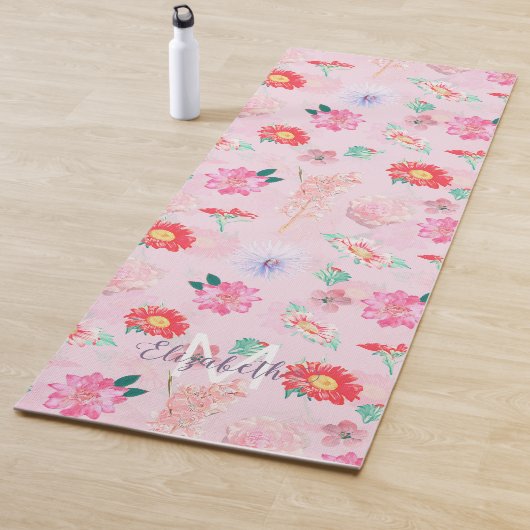 Tapis De Yoga Jardin rose moderne Floral (En situation)