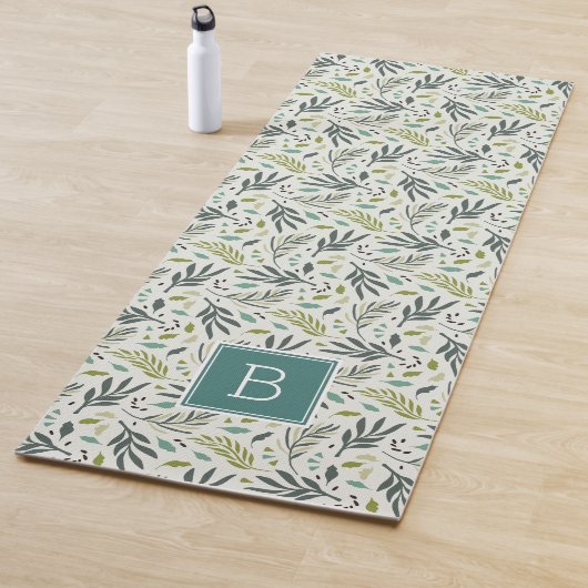 Tapis De Yoga Jardin Whimsy Verdure Monogramme (En situation)