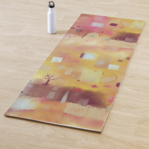 Tapis De Yoga Jaune Abstrait moderne