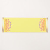 Tapis De Yoga Jaune clair et ensoleillé avec mandala (Devant (Horizontal))