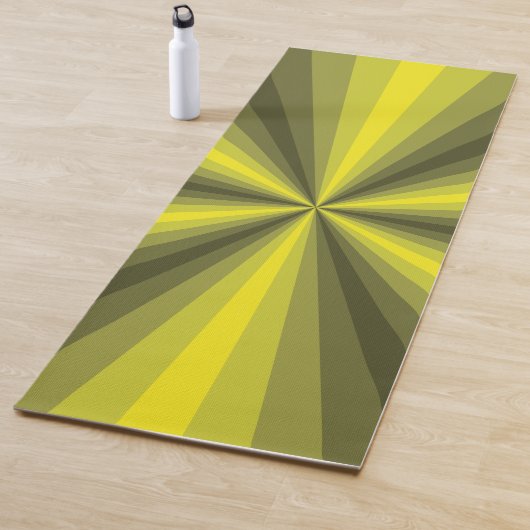 Tapis de yoga jaune illusion optique (En situation)