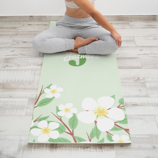 Tapis De Yoga Jazmines doux Monogramme floral