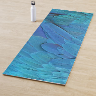 Tapis De Yoga Je suis bleu - Plumes Macaw